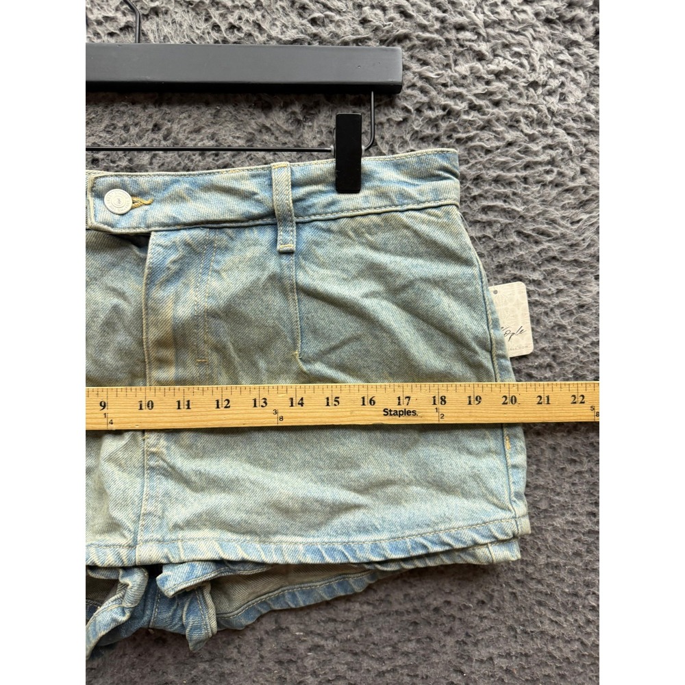 Free People We The Free Galivanting Peekaboo Mini Denim Skort Coco Blue Size 28 - Picture 10 of 11
